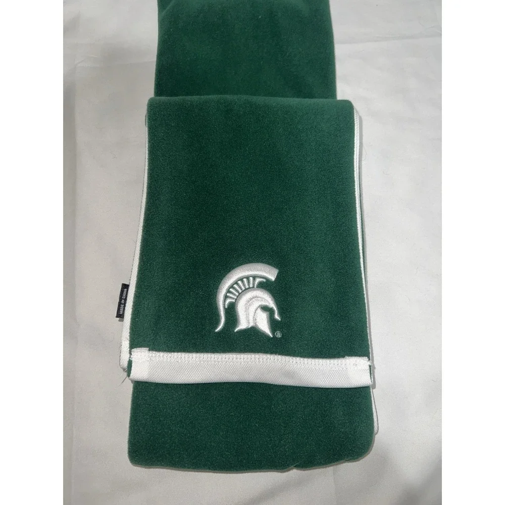 Michigan State Spartans Neck Scarf Green and Cream 81.5x7 Inch Read